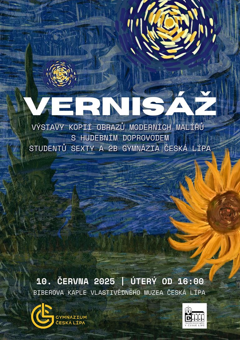 Výstava kopií moderních malířů studentů Gymnázia