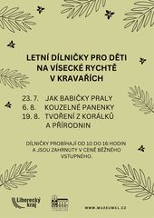 Letní dílničky na Vísecké rychtě