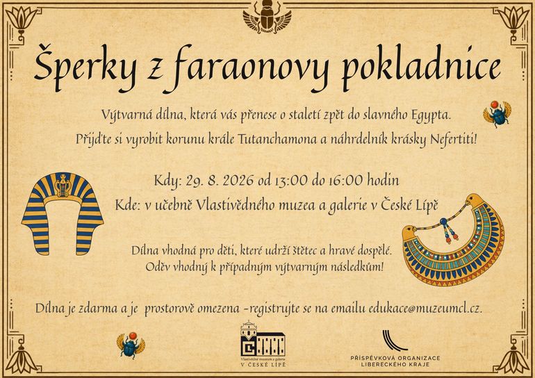 Výtvarná dílna "Šperky z faraonovy pokladnice"